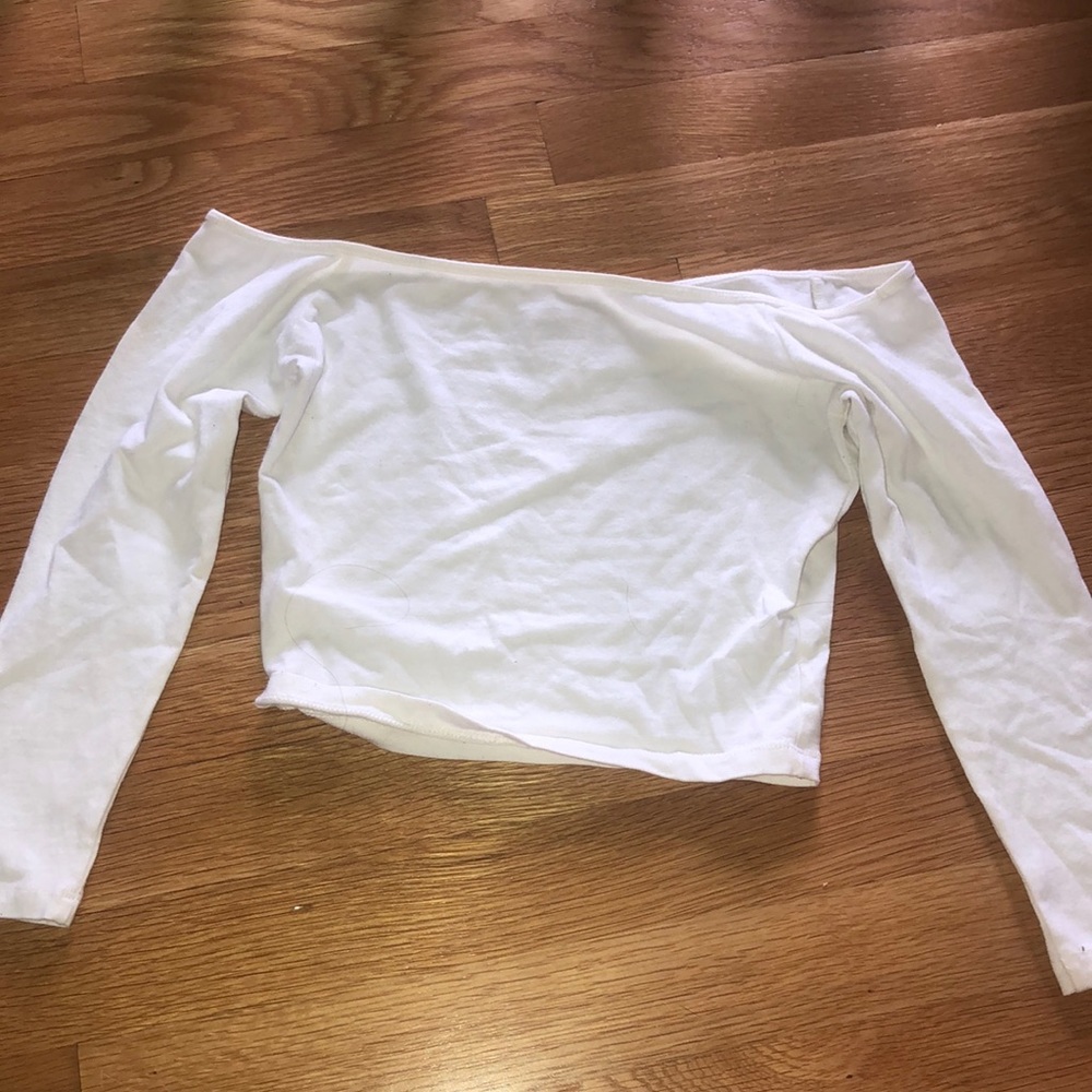 Cropped off the shoulder Hollister top